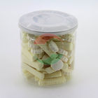 Free Sample Transparent Round Shape Plastic PET Can, Empty Easy Open Can for Food