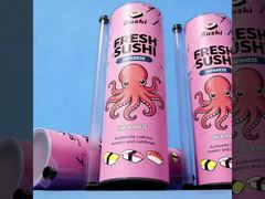 Papierowa tubka push up do sushi z sosem sojowym