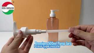 Butelka PET 500ML Plastikowy słoik z pompką i pokrywką do szamponu i żelu pod prysznic