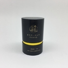 Kosmetyczna kremowa cylindryczna tuba papierowa do herbaty Czarne złote okrągłe papierowe pudełka Druk CMYK