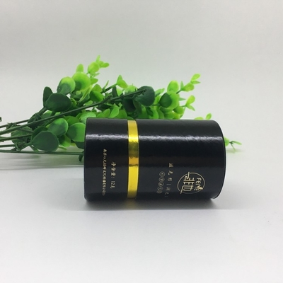 Custom Loose-Leaf Tea Gold Paper Tube Packaging with Clear Cut Out and 128/157g Art Paper