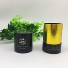 Kosmetyczna kremowa cylindryczna tuba papierowa do herbaty Czarne złote okrągłe papierowe pudełka Druk CMYK