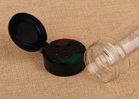 Spersonalizowany wykałaczka z przezroczystego plastikowego cylindra z otworem w pokrywie
