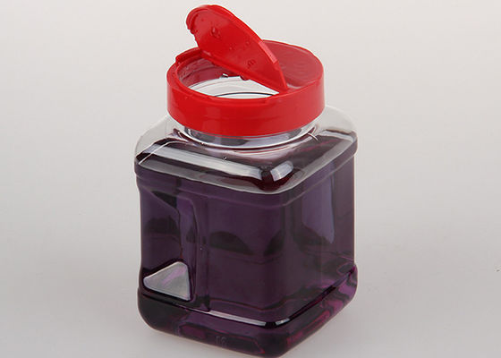 PET Plastic Spice Jar for Pepper Powder Transparent PET Seasoning Bottle with Shaker Lids for Salt Herbs