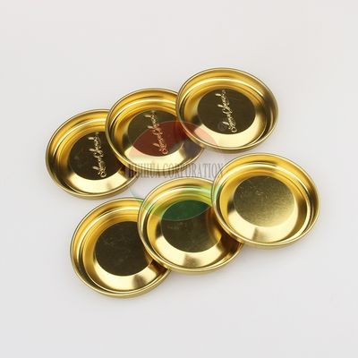 High Quality Different Sizes Round Cardboard Tube End Tinplate Plug Gold Metal Lid For Paper Tube