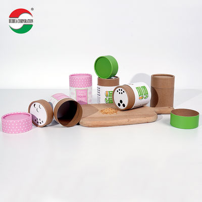 Custom Small Salt Spice Shaker Cylinder Box Bio-Degradable Kraft Material Cosmetics Packaging Perfume Food Tube Packaging