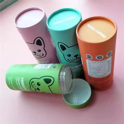 Airtight Food Grade Paper Tube Kraft Paperboard PET Inside Cylinder Superfoods Collagen Powder Packaging