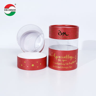 Custom Transparent Paper Tube Packaging with PVC Window for Cosmetics