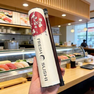 Eco-Friendly Food Grade Paper Composite Can with Push-Up Mechanism for Sushi Tube Packaging