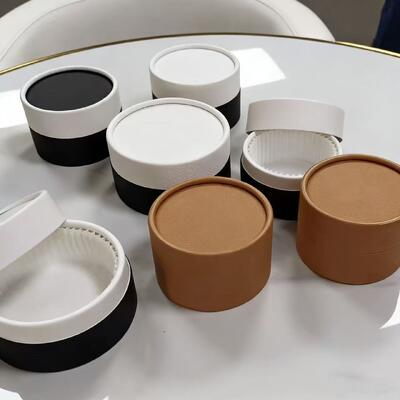 Custom Cylinder Food Grade Baking Cake Dessert Kraft Paper Tube Packaging Luxury Cylinder Cardboard Box Cheesecake Canister