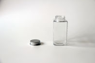 Kwadratowy pojemnik na słoiki 100 ml wody / mleka / soku z zakrętką, plastikowe słoiki do butelek