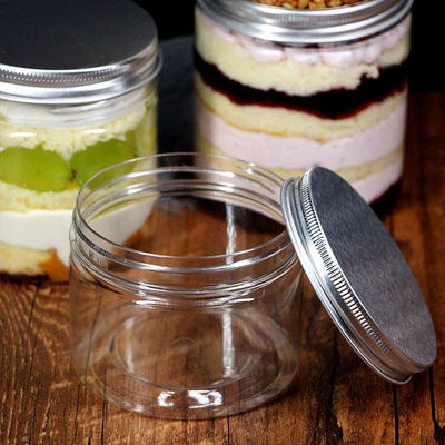 Food Grade PET Plastic Cans With Silver LIDS And Transparent Cans Of Various Sizes