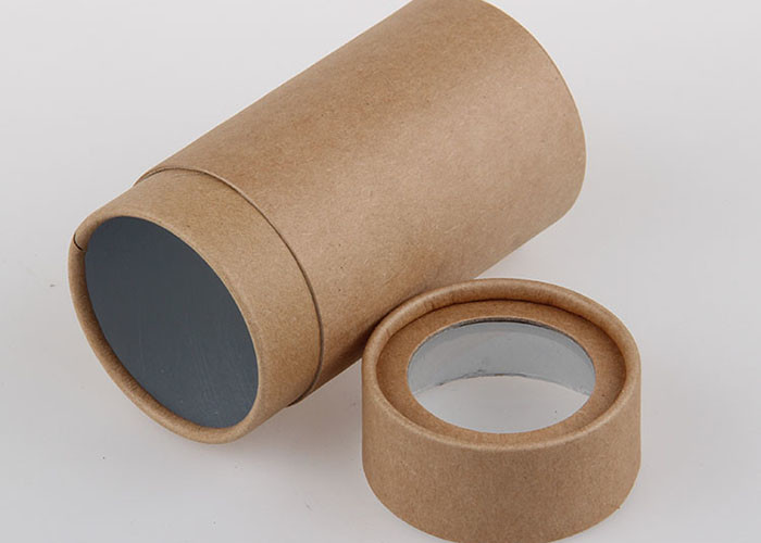 Brown Craft Paper Tube z przezroczystą plastikową osłoną okienną do pakowania prezentów