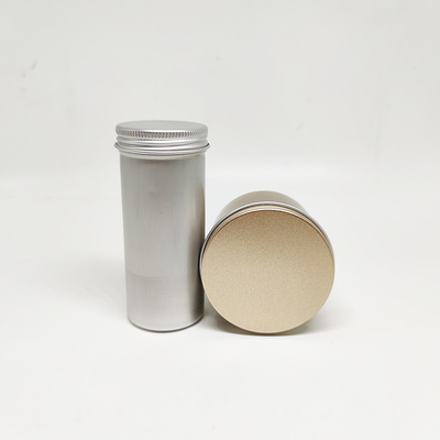 Tea Aluminum Tin Plate Cans Screw Top Round Candle Spice Tins Containers