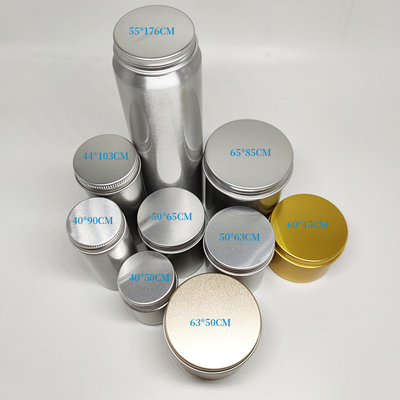 Tea Aluminum Tin Plate Cans Screw Top Round Candle Spice Tins Containers