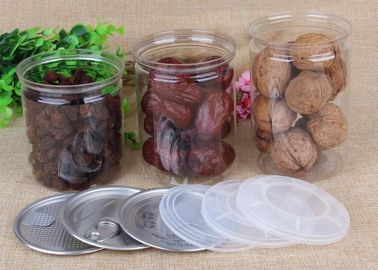 PET Tube Cans Clear Pet Jars Aluminum Easy Open End For Tea / Coffee