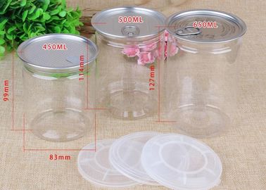 PET Tube Cans Clear Pet Jars Aluminum Easy Open End For Tea / Coffee