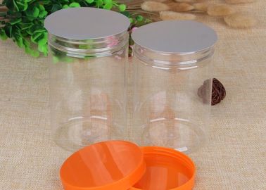 Damp - Proof Clear Pet Jars Cylinder Packaging Tube 760ml Hot Foil Stamping
