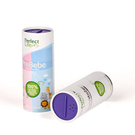 Cosmetic Powder Cardboard Paper Tube Packaging Embossing With Sifter