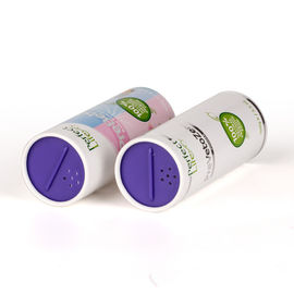 Cosmetic Powder Cardboard Paper Tube Packaging Embossing With Sifter