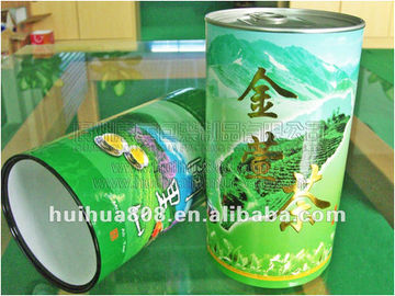 Plastic Cap Food Grade Tea / Coffee Paper Cans Packaging Pop Custom Sealed