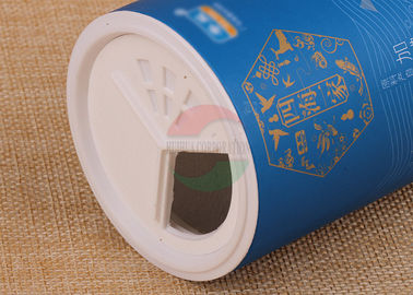 Plastic Shaker Top Paper Composite Cans / Paper Canisters For Salt Packaging