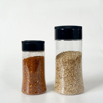 Food Grade Clear Plastic Can with Twist Lids Butterfly Open Lids for Seasoning Spice Salt Sugar