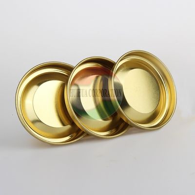 High Quality Different Sizes Round Cardboard Tube End Tinplate Plug Gold Metal Lid For Paper Tube