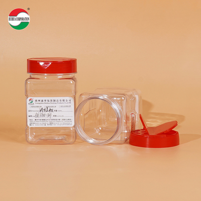 350 ml plastikowy shaker butelka dla zwierząt domowych Shaker plastikowe słoiki przyprawy/pojemniki z klapą