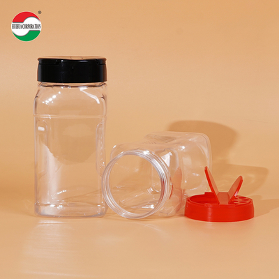 425ML Hurtowe Próbki Dostarczone Plastikowe Słoiki na Przyprawy Butelki Pojemniki Z Czerwoną Czarną Pokrywką Idealne do Przechowywania Przypraw i Proszków