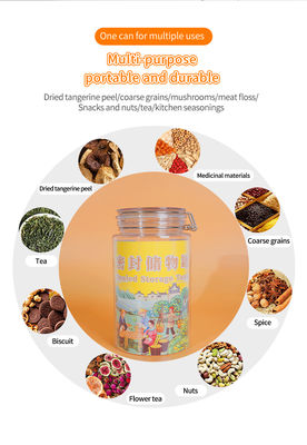 High Capacity 1080ml 1280ml 1400ml 1660ml PET Plastic Jar Bottle Clear Sealed Aluminum Lid Airtight for Mushroom Pistachio Nut