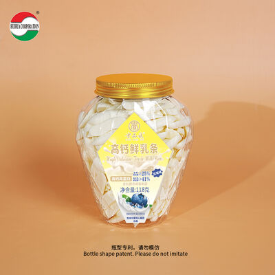 650ML Rhombus Shape PET Plastic Jar with Plastic Lid Food Grade Packaging Container Clear Bottle
