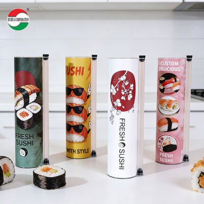 Nowy projekt Ekologiczne, niestandardowe, drukowane artykuły spożywcze Pop Push Sushi Materiały z papieru kraftowego z recyklingu do sprzedaży hurtowej Detal Sushi Tube