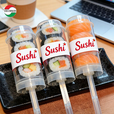 Rurki push-up z PP klasy spożywczej Puste przezroczyste plastikowe pojemniki Push Pop Niestandardowe logo z jedwabnym nadrukiem do pakowania deserów z musem sushi