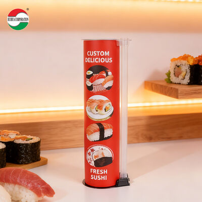 New Design Eco-Friendly Custom Printed Food Grade Pop Push Sushi Recycled Craft Paper Materials for Wholesale Retail Sushi Tube