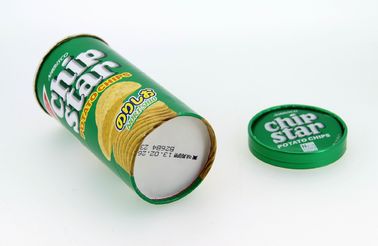 Peel Off Foil Sealed Embossing Paper Composite Cans For Chips , Snack Foods