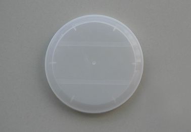 White convex shape plastic PE caps with spoon inserted for porridge tin can