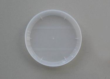 White convex shape plastic PE caps with spoon inserted for porridge tin can