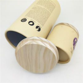 Cork Wood Lid Airtight Paper Packaging Tube / Cardboard Cylinder Containers