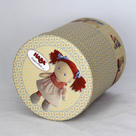 Eco-friendly Round Paper Cans Packaging with Custom Logo  for Clothes , Doll ,  Gift , Toys