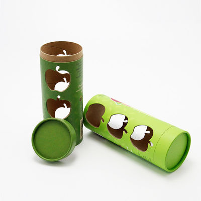 Round Full Color Paper Cans Packaging Apple Christmas Paper Tube