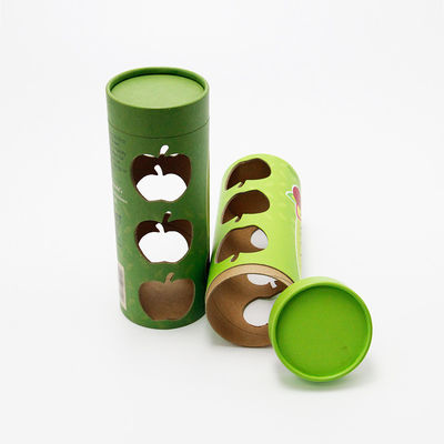 Round Full Color Paper Cans Packaging Apple Christmas Paper Tube