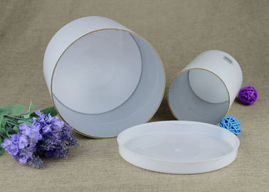 White Cardboard Paper Tube Packaging Plastic Strech Lid Manual Work