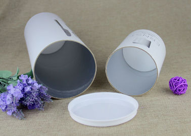 White Cardboard Paper Tube Packaging Plastic Strech Lid Manual Work