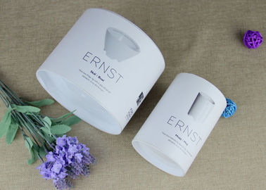White Cardboard Paper Tube Packaging Plastic Strech Lid Manual Work