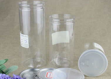 CMYK Printing Round Transparent PET Jar For Candy / Chocolate Packaging